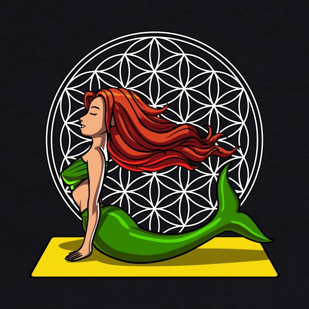 Mermaid Yoga Lover Flower Of Life Zen by underheaven